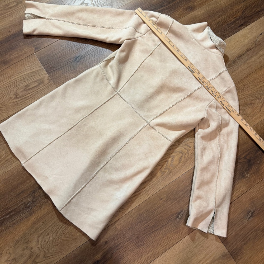 Vintage Penny Lane Coat Vintage Sherpa Coat Cream Shearling Style Long Coat - Picture 4 of 15